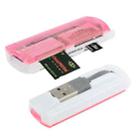 USB 2.0 Multi Card Reader, Support SD/MMC, MS, TF, M2 Card(Pink) - 1