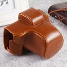 Oil Skin PU Leather Camera Full Body Case Bag with Strap for Olympus EM10 III(Brown) - 1