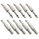 JL0057 6.35mm Audio Jack Connector (10 Pcs in One Package, the Price is for 10 Pcs)(Silver) - 1