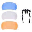 3 Colors Pop-up Flash Soft Flash Diffuser Kit  with White Diffuser / Blue Diffuser / Orange Diffuser / Diffuser Bracket - 1