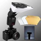Universal FB-10X Camera Top Flash Light Speedlite Bounce Focus Flash Diffuser with 3 PCS Removable Color Light Reflector(Black) - 7