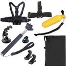 YKD-138 9 in 1 Chest Belt + Head Strap + Floating Bobber Monopod + Suction Cup Mount + Handheld Selfie Monopod + Carry Bag Set for GoPro Hero11 Black / HERO10 Black / GoPro HERO9 Black / HERO8 Black / HERO7 /6 /5 /5 Session /4 Session /4 /3+ /3 /2 /1, DJI Osmo Action and Other Action Cameras - 1
