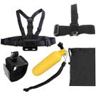 YKD -135 5 in 1 Chest Strap + Head Strap + Floating Handle Grip + Wrist Strap Band Hook and Loop Fastener Mount + Bag Set for GoPro HERO11 Black / HERO10 Black / HERO9 Black / HERO8 Black / HERO7 /6 /5 /5 Session /4 Session /4 /3+ /3 /2 /1, DJI Osmo Action and Other Action Cameras - 1