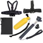 YKD-127 6 in 1 Chest Belt + Head Strap + Floating Bobber Monopod + Monopod Tripod Mount Adapter + Carry Bag Set for GoPro Hero11 Black / HERO10 Black / GoPro HERO9 Black / HERO8 Black / HERO7 /6 /5 /5 Session /4 Session /4 /3+ /3 /2 /1, DJI Osmo Action and Other Action Cameras - 1