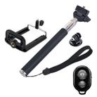 YKD-111 4 in 1 Extendable Handheld Selfie Monopod with Bluetooth Remote Shutter + Clip Holder + Tripod Mount Adapter Set for GoPro Hero11 Black / HERO10 Black / GoPro HERO9 Black / HERO8 Black / HERO7 /6 /5 /5 Session /4 Session /4 /3+ /3 /2 /1, DJI Osmo Action and Other Action Cameras, Mobile Phones - 1