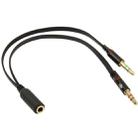 3.5mm female to 3.5mm Male Microphone Jack + 3.5mm Male Earphone Jack Adapter Cable(Black) - 1