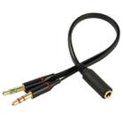 3.5mm female to 3.5mm Male Microphone Jack + 3.5mm Male Earphone Jack Adapter Cable(Black) - 3