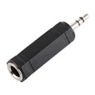 3.5mm Plug to 6.35mm Stereo Jack Adaptor Socket Adapter(Black) - 1