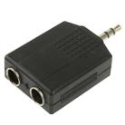 3.5mm Male to 2 Female 6.35mm Audio Adapter(Black) - 3