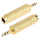 Gold Plated 3.5mm Plug to 6.35mm Stereo Jack Adaptor Socket Adapter - 1