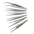 6 PCS Stainless Steel TS-10/ 11/ 12/ 13/ 14/ 15 Straight and Angled Tweezerses(Grey) - 1