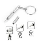 3 in 1 Professional Screwdriver (Cross 1.5, Straight 1.5,Star Nut M2.5) Repair Tool with Keychain for Smart Phone, Watches,Glasses(Silver) - 1