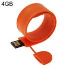 Silicone Bracelet USB Flash Disk with 4GB Memory(Orange) - 1