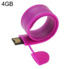 Silicone Bracelet USB Flash Disk with 4GB Memory(Purple) - 1