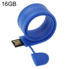 Silicone Bracelet USB Flash Disk with 16GB Memory(Dark Blue) - 1