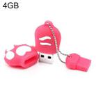 4GB Bear Paw Shaped Silicone USB 2.0 Flash Disk with Anti Dust Cup(Red plum) - 1