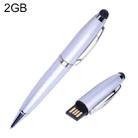 2 in 1 Pen Style USB Flash Disk, Silver (2GB) - 1