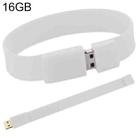 16GB Silicon Bracelets USB 2.0 Flash Disk(White) - 1