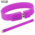 16GB Silicon Bracelets USB 2.0 Flash Disk(Purple) - 1