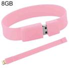 8GB Silicon Bracelets USB 2.0 Flash Disk(Pink) - 1