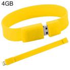 4GB Silicon Bracelets USB 2.0 Flash Disk(Yellow) - 1