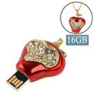 Strawberry Shaped Diamond Jewelry Style USB Flash Disk (16GB) - 1