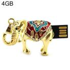 Golden Elephants Shaped Diamond Jewelry Necklace Style USB Flash Disk (4GB) - 1