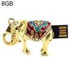 Golden Elephants Shaped Diamond Jewelry Necklace Style USB Flash Disk (8GB) - 1
