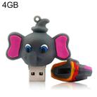Elephant Shape Silicone USB2.0 Flash disk, Special for All Kinds of Festival Day Gifts, Dark Grey (4GB) - 1