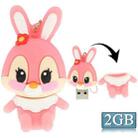 Cartoon Bunny Style Silicone USB 2.0 Flash disk, Special for All Kinds of Festival Day Gifts，Pink (2GB) - 1