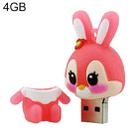 Cartoon Bunny Style Silicone USB 2.0 Flash disk, Special for All Kinds of Festival Day Gifts，Pink (4GB) - 1