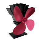 YL603 Eco-friendly Aluminum Alloy Heat Powered Stove Fan with 4 Blades for Wood / Gas / Pellet Stoves (Rose Red) - 1