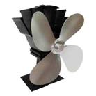 YL603 Eco-friendly Aluminum Alloy Heat Powered Stove Fan with 4 Blades for Wood / Gas / Pellet Stoves (Silver) - 1