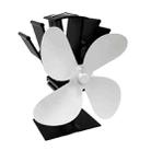 YL603 Eco-friendly Aluminum Alloy Heat Powered Stove Fan with 4 Blades for Wood / Gas / Pellet Stoves (White) - 1