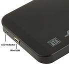 2.5 inch SATA HDD External Case, Size: 126mm x 75mm x 13mm (Black) - 3