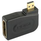 Gold Plated Micro HDMI Male to HDMI 19 Pin Female Adaptor with 90 Degree Angle(Black) - 4