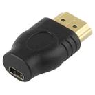 Gold Plated HDMI 19 Pin Male to Micro HDMI Female Adapter(Black) - 1