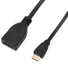 17cm Gold Plated Mini HDMI Male to HDMI 19 Pin Female Cable(Black) - 2