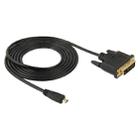 1.8m Micro HDMI (Type-D) Male to DVI 24+1 Pin Male Adapater Cable - 1