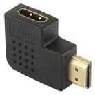 Gold Plated HDMI 19 Pin Male to HDMI 19 Pin Female Adapter with 90 Degree Angle(Black) - 3