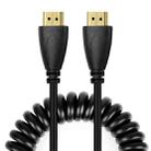 1.4 Version, Gold Plated 19 Pin HDMI Male to HDMI Male Coiled Cable, Support 3D / Ethernet, Length: 60cm (can be extended up to 2m) - 1