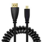 1.4 Version, Gold Plated Micro HDMI Male to HDMI Male Coiled Cable, Support 3D / Ethernet, Length: 60cm (can be extended up to 2m) - 1