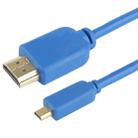 1.4 Version, Gold Plated Micro HDMI Male to HDMI 19 Pin Cable, Support 3D / HDTV, Length: 1.5m(Blue) - 1