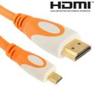 1.5m Gold Plated Micro HDMI to 19 Pin HDMI Cable, 1.4 Version, Support 3D / HD TV / XBOX 360 / PS3 / Projector / DVD Player etc(Orange) - 1