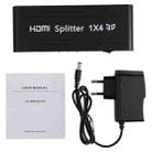 1080P 1x4 HDMI Splitter, 1.4 Version, EU Plug(Black) - 5