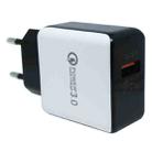 BKL-371 Single QC3.0 USB Port Charger Travel Charger, EU Plug(Black) - 1