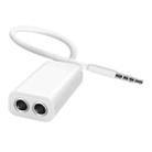 Aux Audio Cable 3.5mm to 2 x Female Splitter Adapter, Compatible with Phones, Tablets, Headphones, MP3 Player, Car/Home Stereo & More(White) - 1