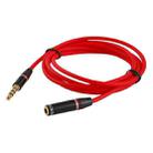 1.2m Aux Audio Cable 3.5mm Male to Female, Compatible with Phones, Tablets, Headphones, MP3 Player, Car/Home Stereo & More(Red) - 1