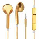 3.5mm Stereo Electroplating Wire Control Earphone for Android Phones / PC / MP3 Player / Laptops(Yellow) - 1