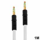 Noodle Style 3.5mm Jack Earphone Cable for iPhone 5 / iPhone 4 & 4S / 3GS / 3G / iPad 4 / iPad mini / mini 2 Retina / New iPad / iPad 2 / iTouch / MP3, Length: 1m(White) - 2